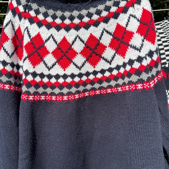TOMMY HILFIGER Sweater Women’s L Bundle/2 Red White Blue Argyle Fair Isle Nordic - Picture 14 of 14